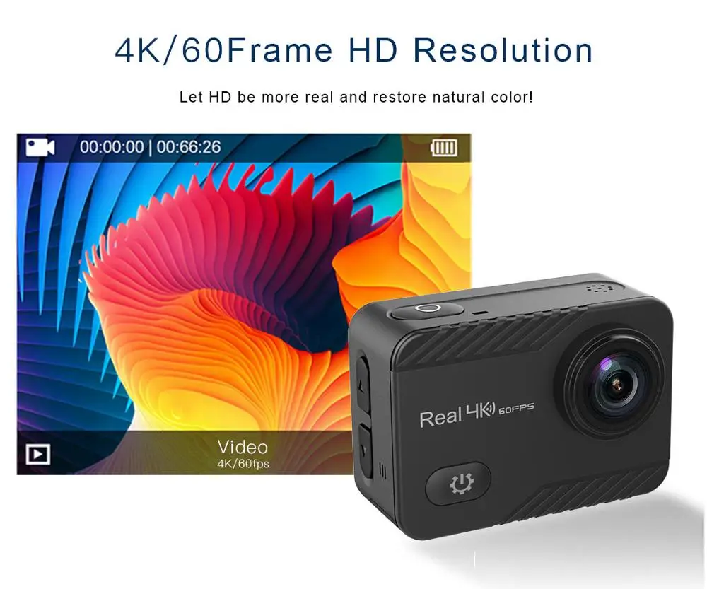 V561 Экшн-камера Ultra HD 4K / 30fps WiFi 2 0 &quot170D Подводная Водонепроницаемая камера на шлем
