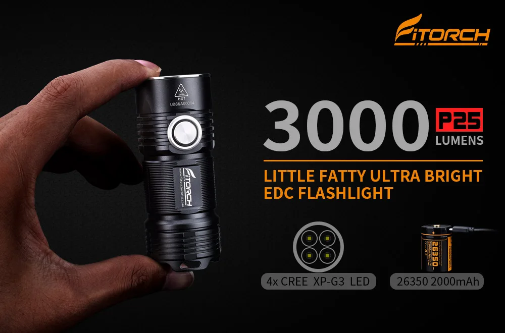 Fitorch P25 3000 люмен EDC светодиодный фонарик CREE High|Держатели для установки фонариков| |