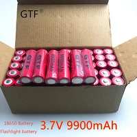 100 new 3 7v 18650 battery 9900mah lithium batteria rechargeable lithium battery for flashlight torch accumulator cell dropship