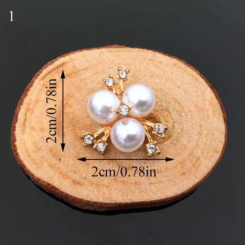 10 шт./компл. DIY цветок Стразы Кнопки жемчужная кнопка сплав Пряжка Кристалл бант