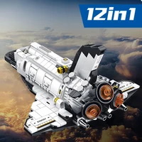 space shuttle series 12 in1 homemade two variants suitable for shape shifting aircraft model building for childrens toy gifts