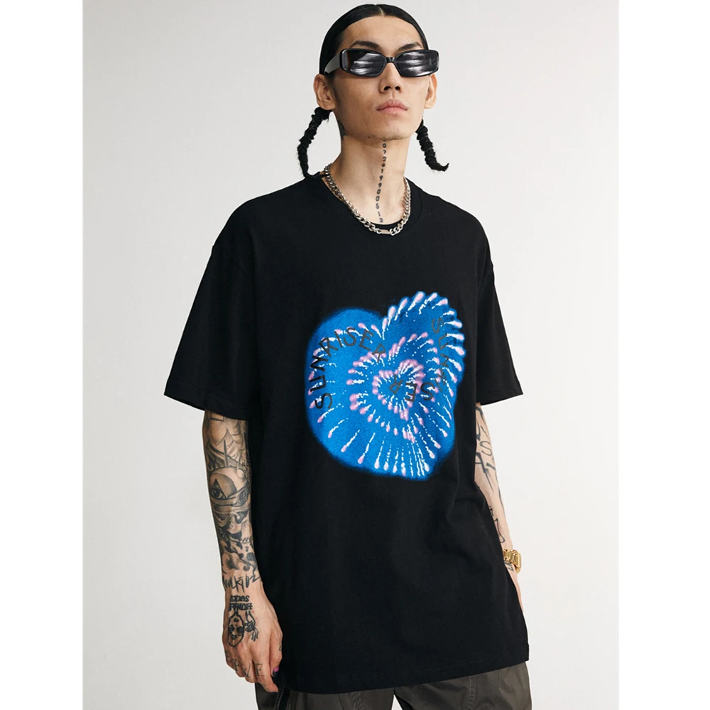 

Футболка Мужская/женская с принтом фейерверка, модная тенниска оверсайз в стиле хип-хоп, с коротким рукавом, индивидуальная майка