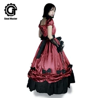 evening dresses gothic vintage pretty party gowns vestidos cosplay costume women dress red