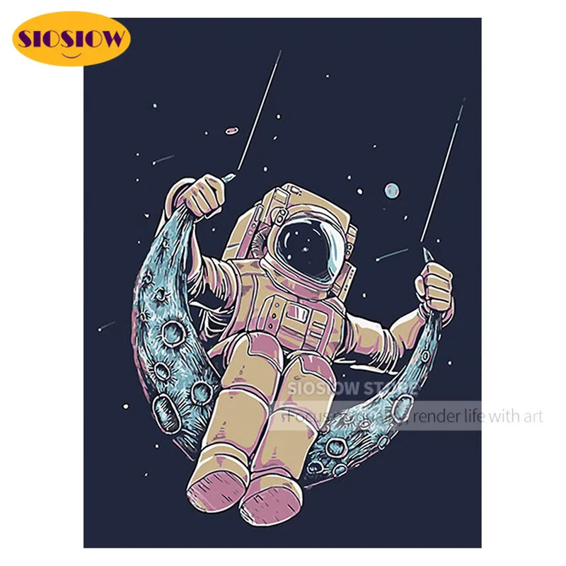 5D алмазная живопись сделай сам Вселенная астронавты полная выкладка квадратная