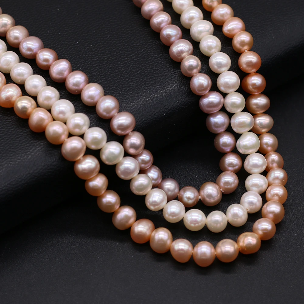 AAA Nearly Round Natural Fresh Water Pearl Beads Pearl 6-7mm DIY for Jewelry Making Necklaces Bracelet Earrings Accessories