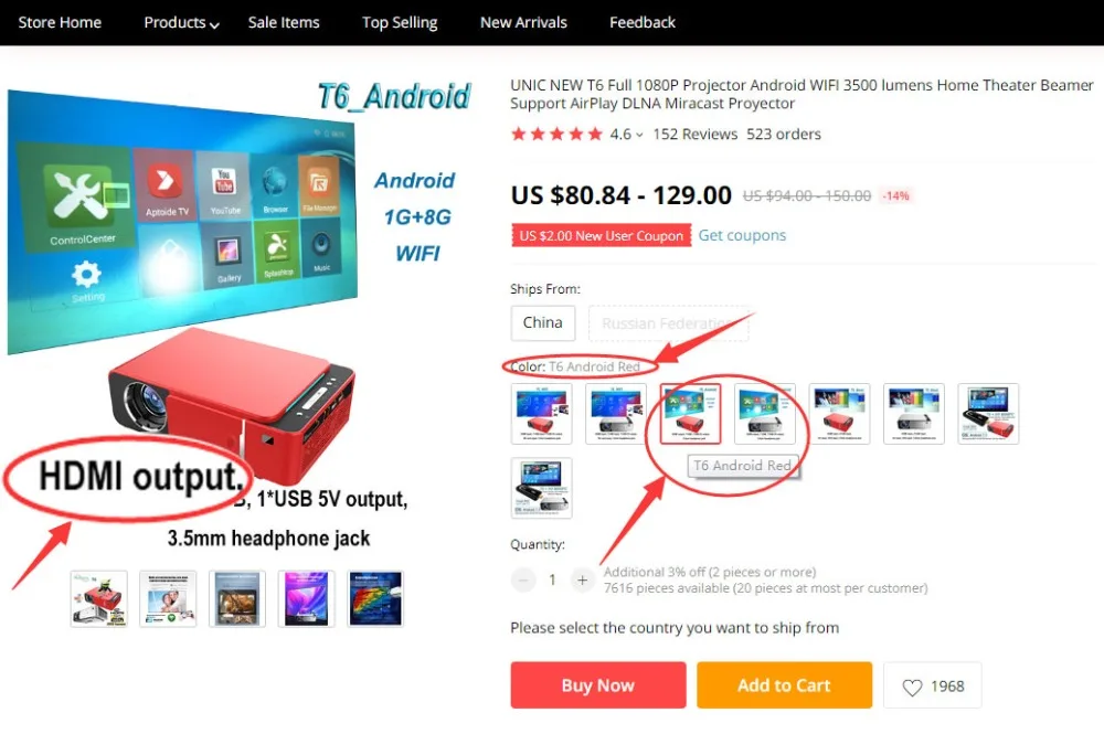 UNIC, новинка, T6, полный проектор 1080 P, Android, wifi, 3500 люмен, домашний кинотеатр, проектор, Поддержка AirPlay DLNA Miracast Proyector