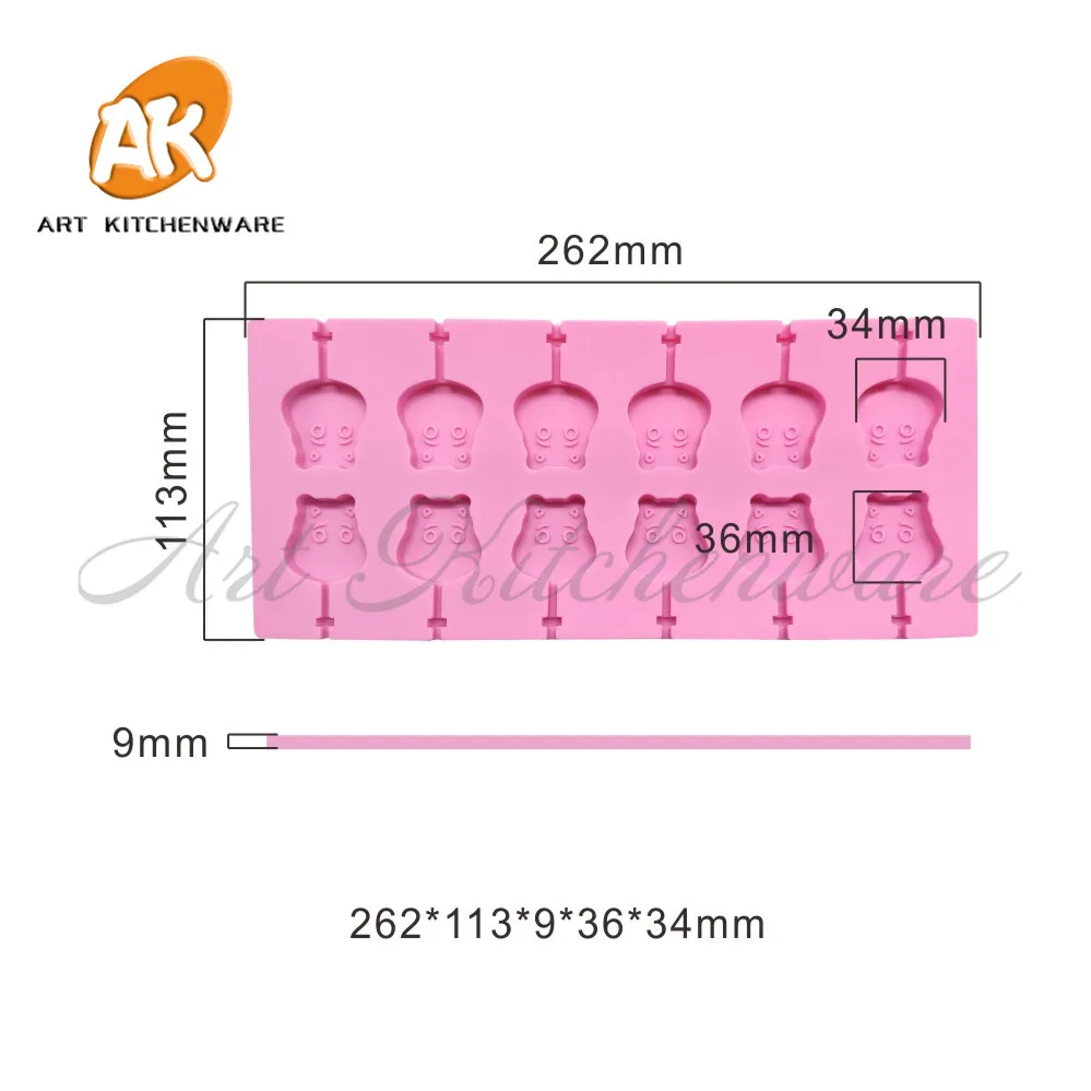 1 шт. круглая/гиппопопотама/цветочный дизайн силиконовая форма для леденцов