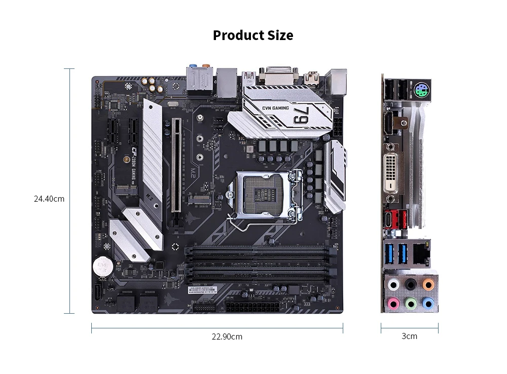 Цветная материнская плата CVN Z390M GAMING V20 M-ATX LGA1151 интерфейс двухканальный DDR4 Gigabit LAN 5 x SATA 3,0 с слотом M.2