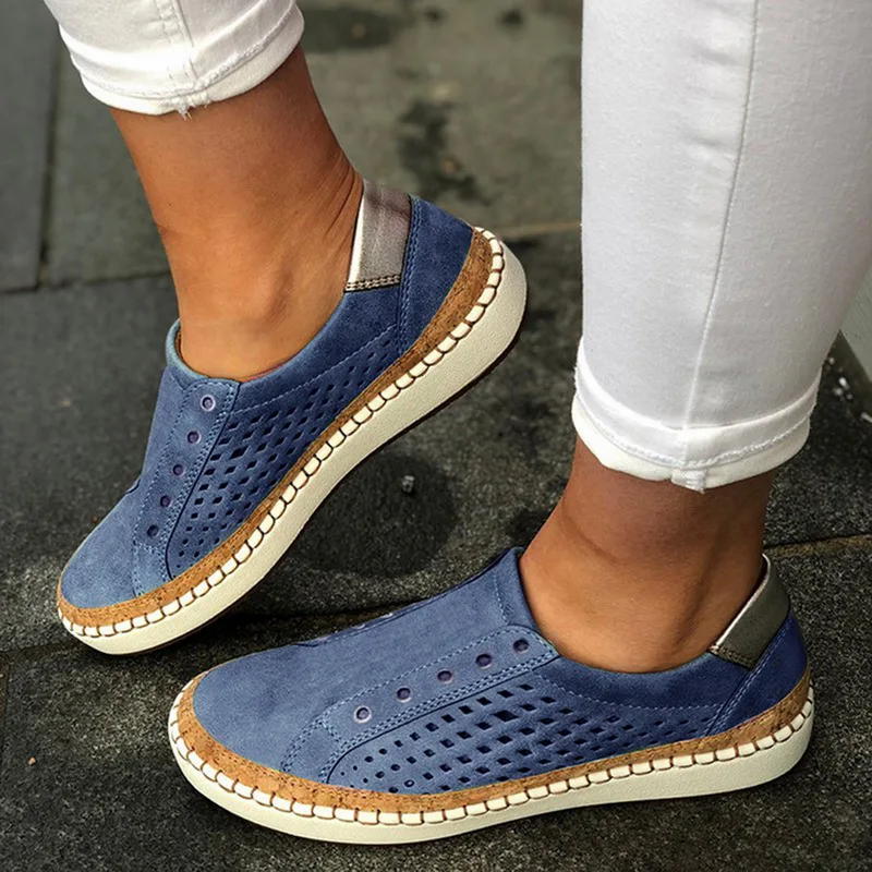 Кроссовки женские легкие на плоской подошве с вулканизированной