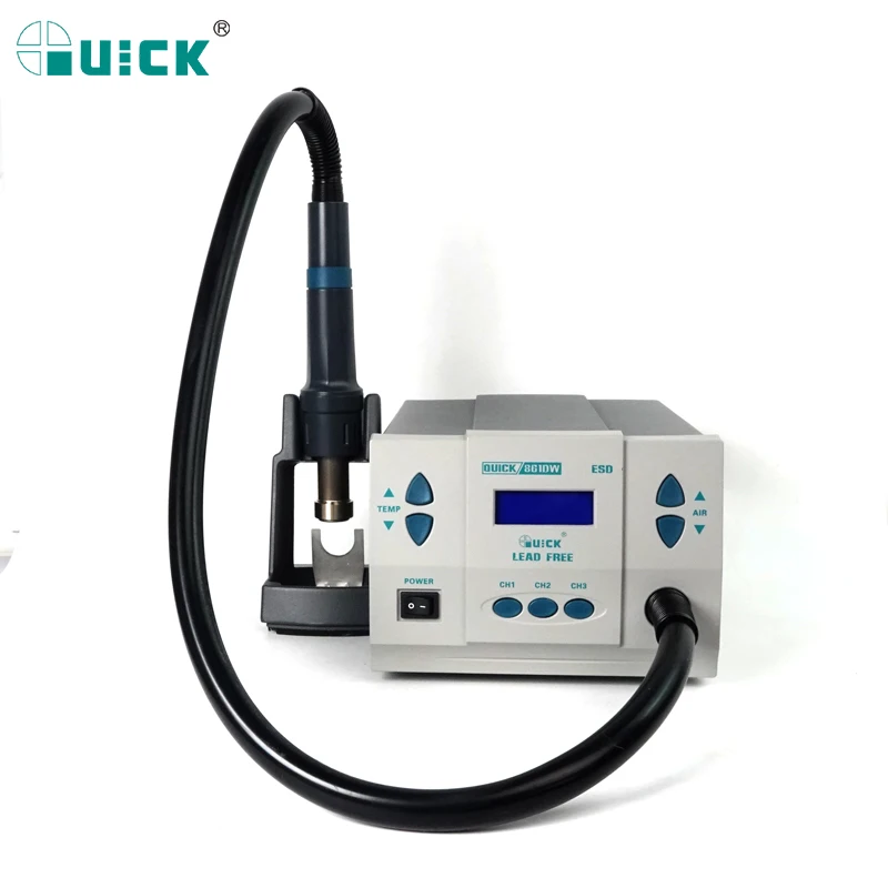 Паяльная станция QUICK 861DW 1000 Вт оригинальная паяльная с тепловой пушкой и насадкой