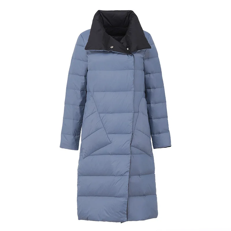 Новинка зимняя женская куртка длинная Повседневная двухсторонняя пуховая