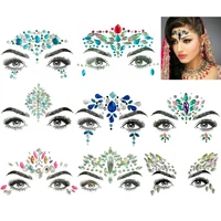 8 sets face gems stickers body jewelry stickers crystal tattoo stickers for festival rhinestone decorations tattoo stickers