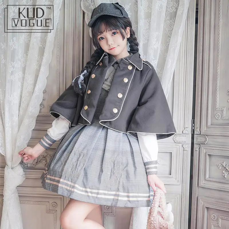 Платье Лолиты накидка винтажный Японский комплект детектива медведя Cospaly