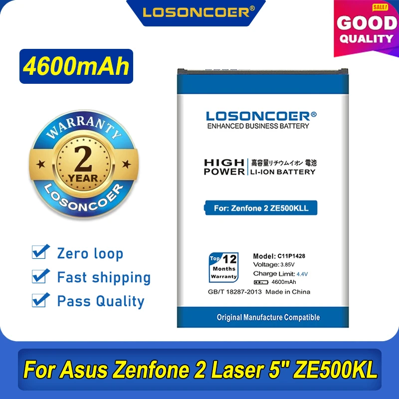 100% Оригинальный аккумулятор LOSONCOER C11P1428 4600 мАч для Asus Zenfone 2 ZenFone2 Laser 5 &quotZE500KL ZE500KG Z00ED