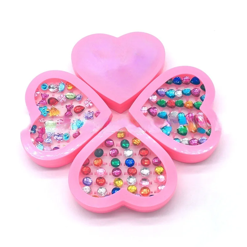 36 шт. кольца для маленьких девочек ювелирные изделия набор регулируемых