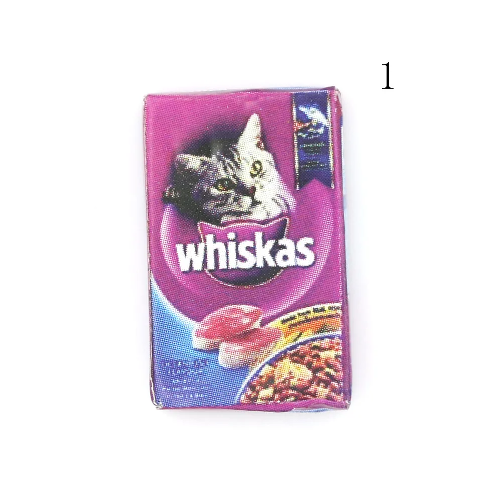 Cat 1/12 кукольный домик миниатюрная мини-Собака Кошка корм для домашних животных с тарелкой моделирование мебель модель игрушки для куклы аксессуары украшения - Цвет: Cat