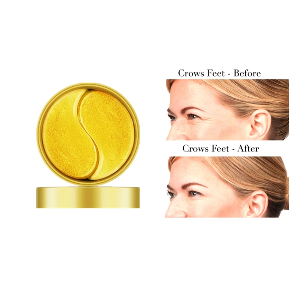 60 шт с коллагеном против морщин гель для сна подушечки глаз золото/водоросли