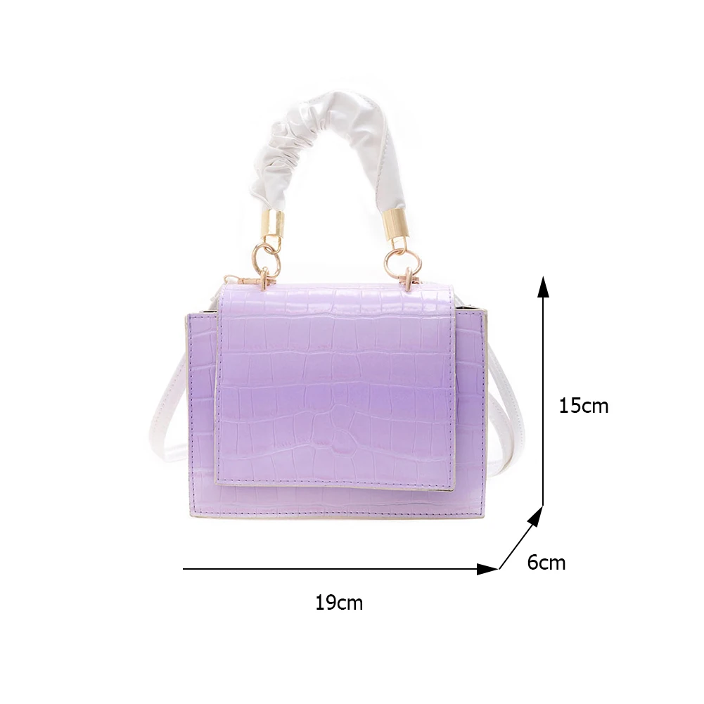

Fashion Women Gradient Color Shoulder Crossbody Bags Casual Ladies Messenger Bag Alligator Pattern Pleated Top-handle Handbags