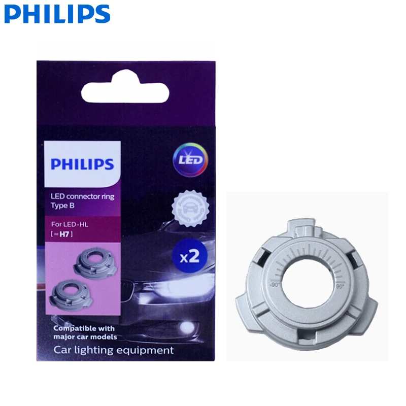

Philips LED Connector Rings H7 Type B 11172BX2 Lamp Holder For Car Headlight Hi/lo Beam Sure Fit Original Accessories, Pair