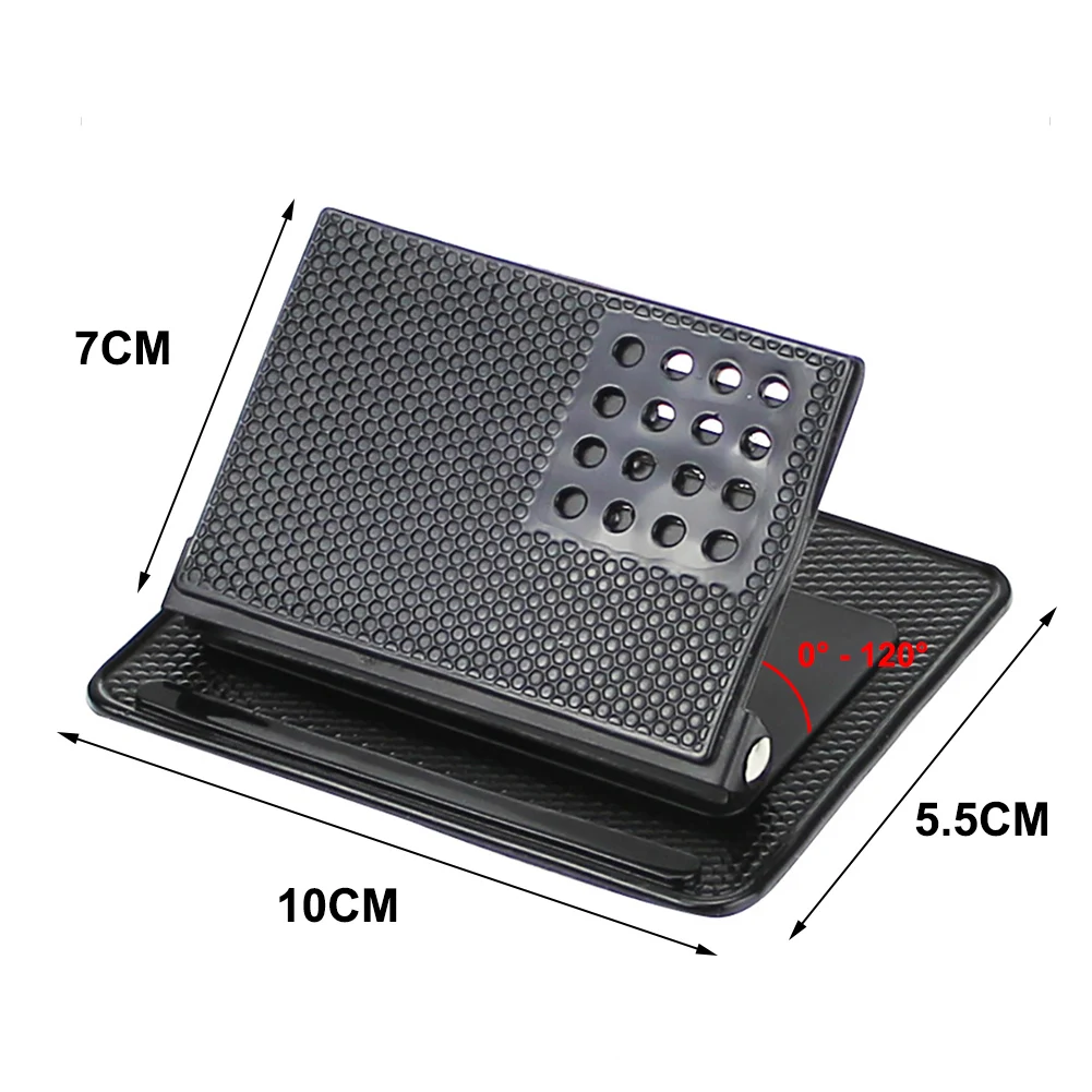 Black Portable Car Mobile Phone Holder Anti-slip Mat GPS Mount Bracket 360 Degree Rotatable Dashboard Anti Slip Pad Silicone images - 6
