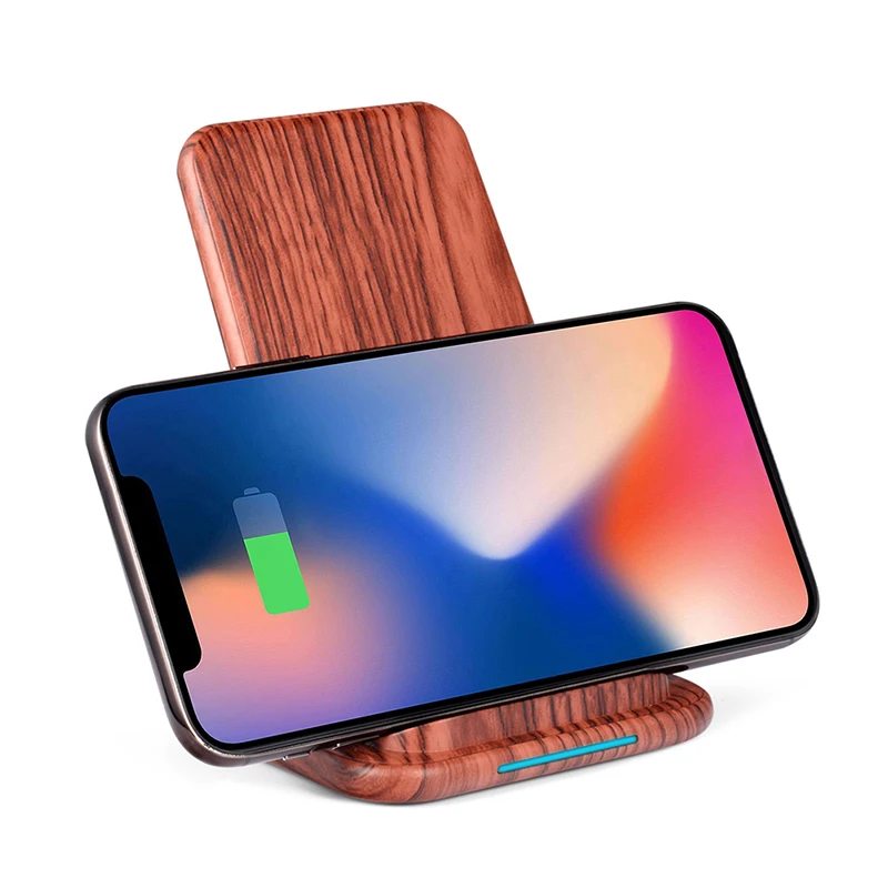 

Qi Fast Wireless Charger For Samsung S20 S10 S9 Wooden Wireless Charging Stand For IPhone 12 11 Pro XR XS Max 8 Plus