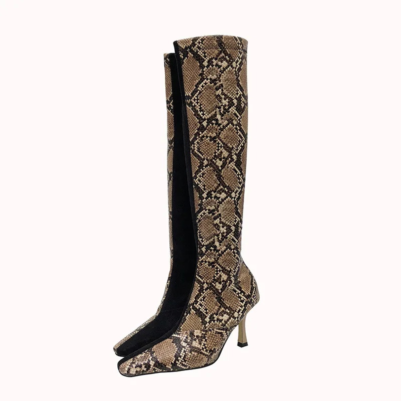 

LEOPARD LAND Boots 2020 New Style For Autumn And Winter High Heel Boots Women's Boots Knee High Shoes Point Toe CWF-xwfd2020-2