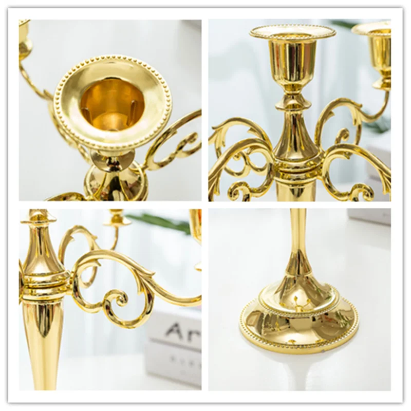 1 шт. серебро/золото/бронза 3 руки металлическая стойка подсвечники свадебное