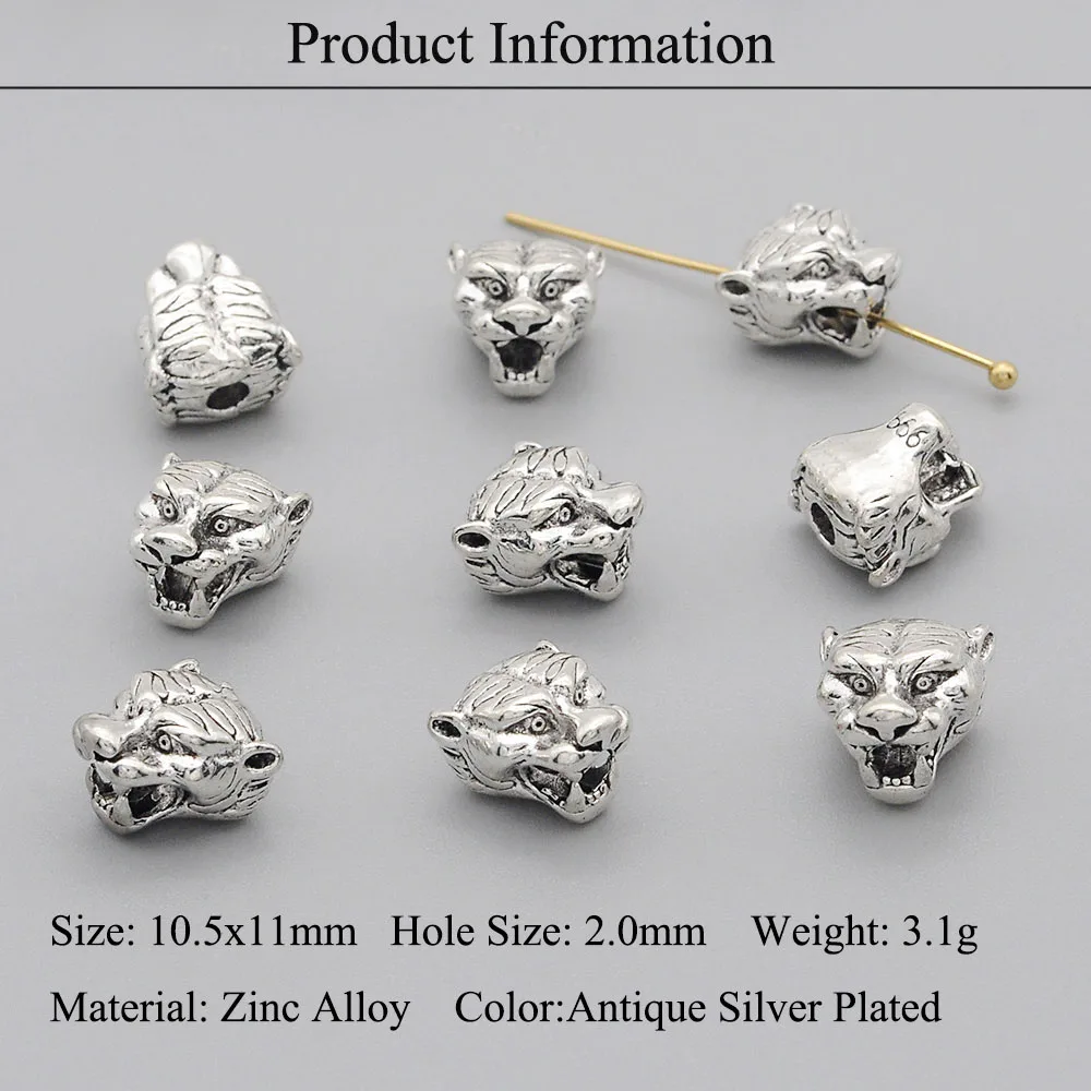 15pcs/lot Lotus Yoga DIY Jewelry Spacer Beads Wholesale Bracelet Making Helemet Crown Night Owl Tiger Head Factory Price Leopard | Украшения