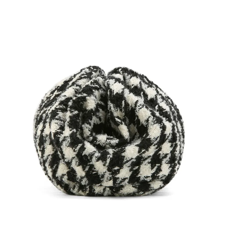 Day clutch tweed Evening party purse bag women large big small ruched pillow bag winter houndstooth plaid canvas pouch handbag
