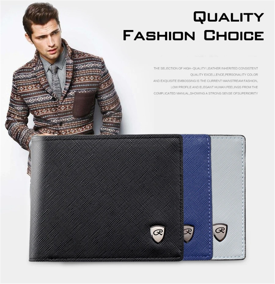 Ultra Thin Men's Wallet Male Leather Luxury Brand Design Small Slim Walet Card Coin Purse for Men Wallets Short portomonee | Багаж и