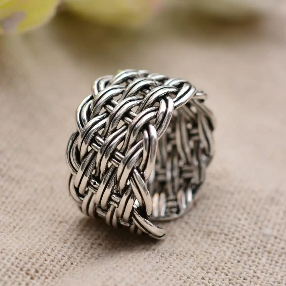 

New Arrival 925 Sterling Silver Trendy Thai Silver Flower Ladies Finger Rings Jewelry For Women Open Ring Never Fade Gift