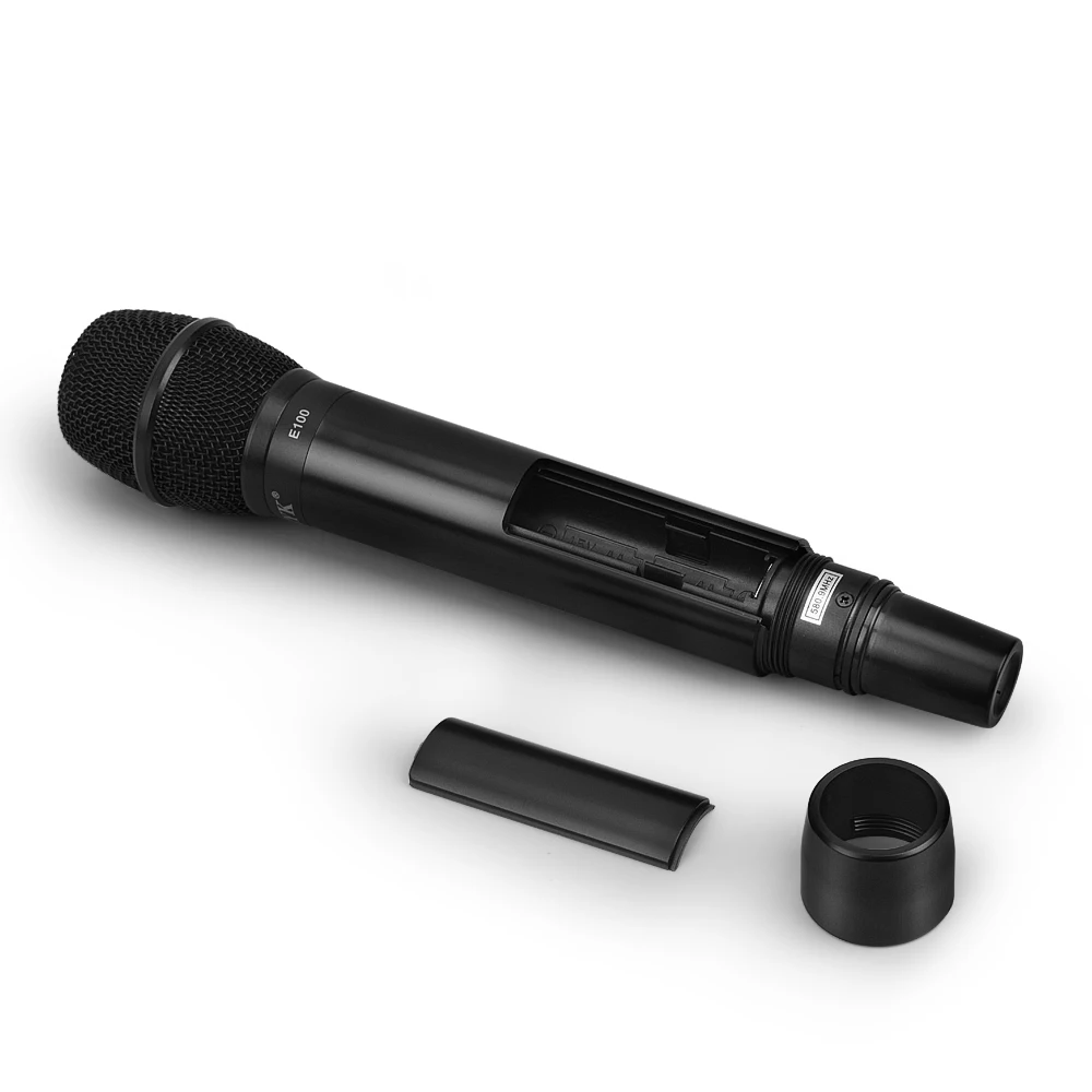 EYK E100 UHF 2 канала беспроводной микрофон Система двойной ручной микрофон микрофонный для KTV речи караоке семейные вечерние 60 м расстояние