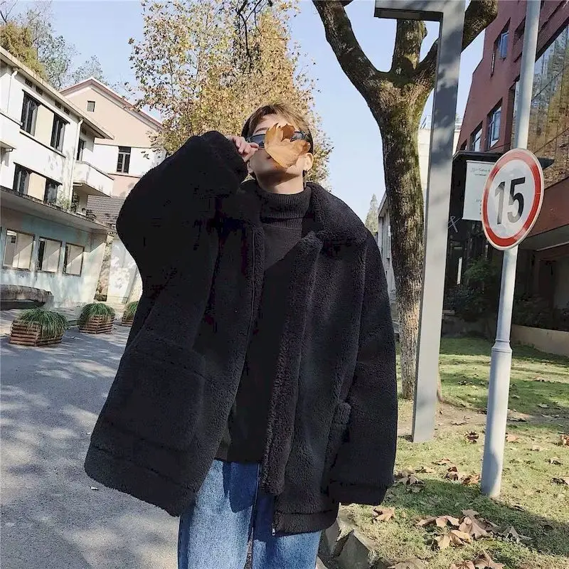 Зимняя куртка из овечьей шерсти мужские новые куртки с подкладкой студенческое