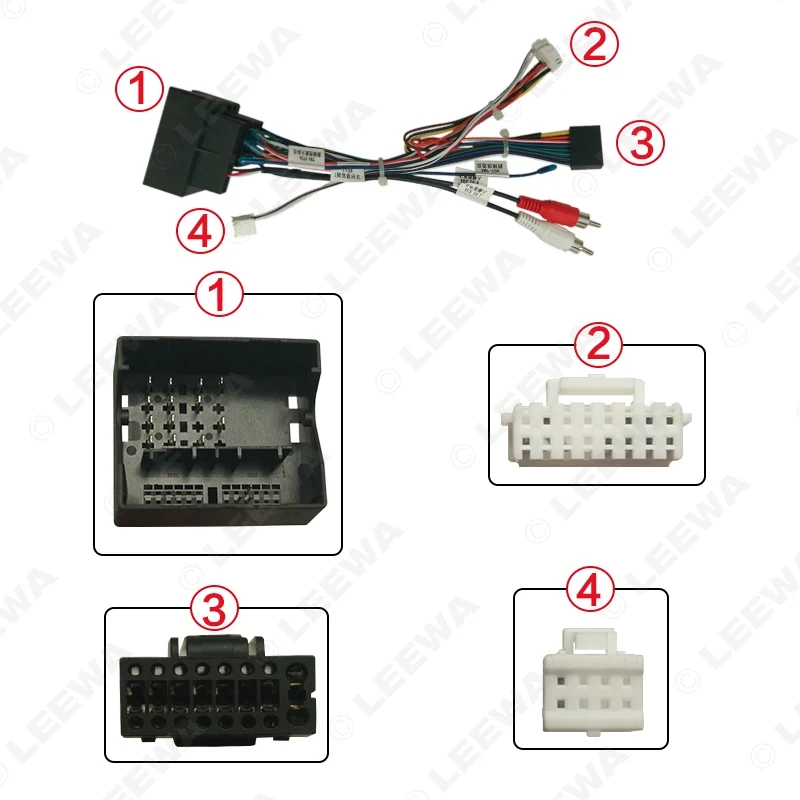 

Автомобильный 16-контактный аудио жгут проводов LEEWA Canbus Box для Volkswagen Touareg 03-10/T5, послепродажный стереопровод для установки