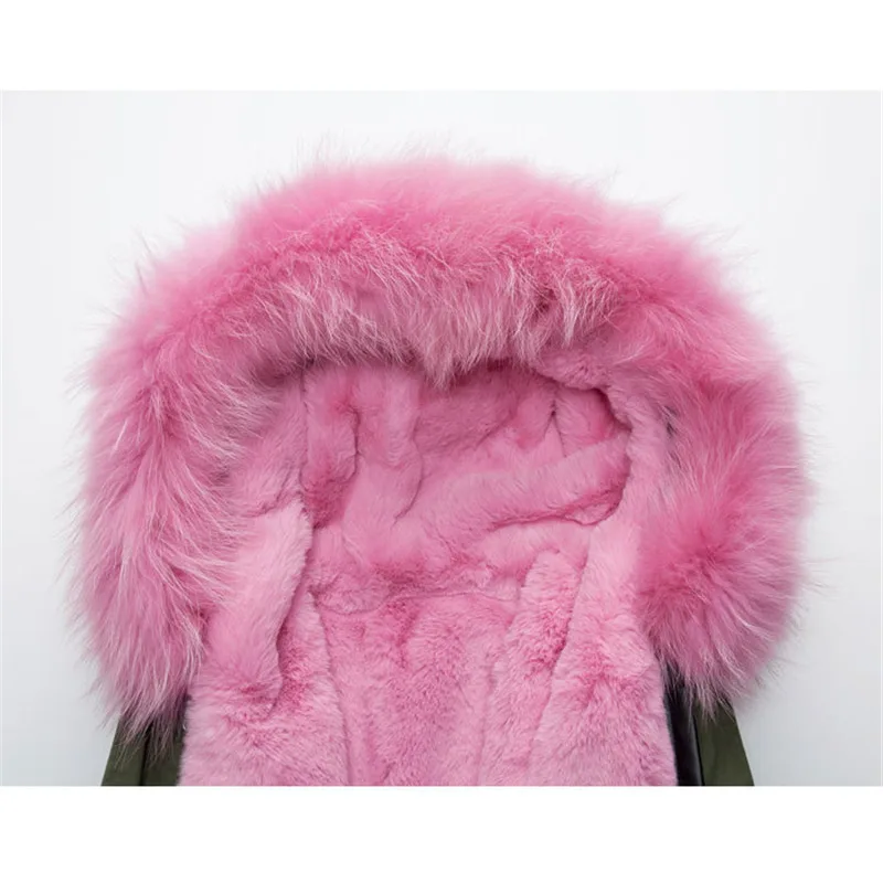 Розовая Зимняя парка из искусственного меха Мужское пальто с капюшоном тонкая