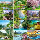 GATYZTORY весна-это печально картина маслом по номерам пейзаж полотно горный изображение для взрослых, украшение для дома, подарок