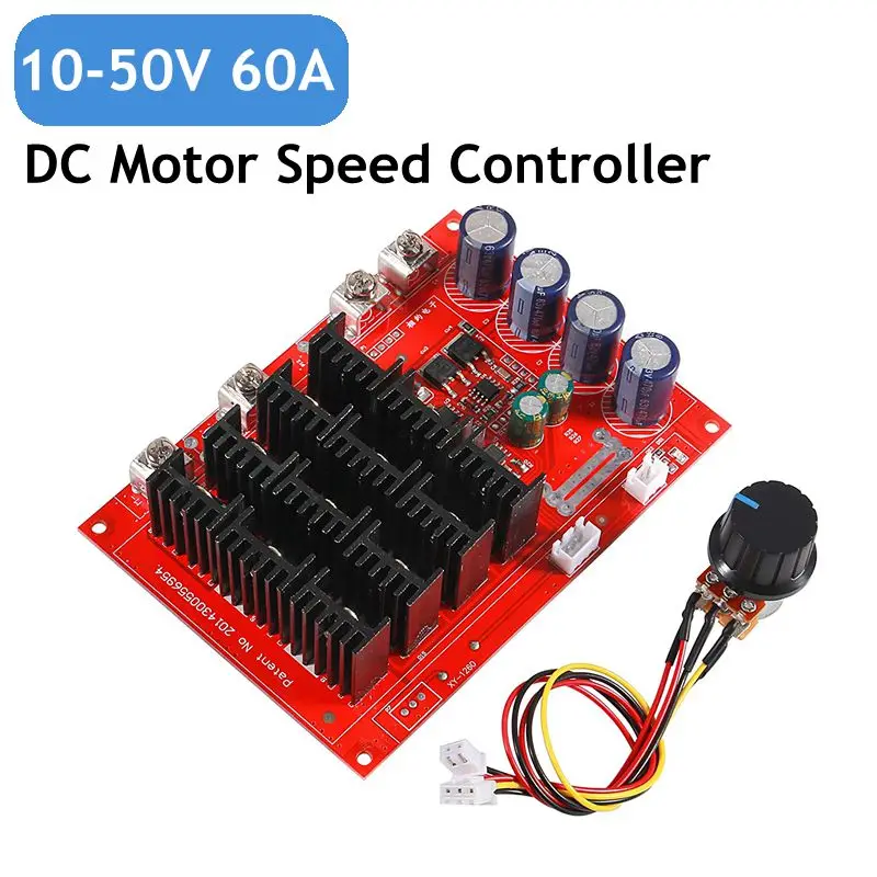 10-50V 60A High Power HHO RC Driver Motor Controller PWM Module 12V 24V 48V 3000W Extension Cord with Switch