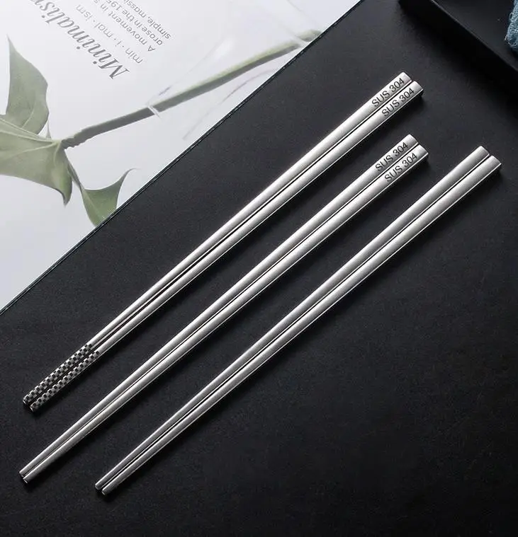 

Столовая посуда из нержавеющей стали, квадратные Нескользящие палочки для еды из нержавеющей стали 304 для отеля и дома