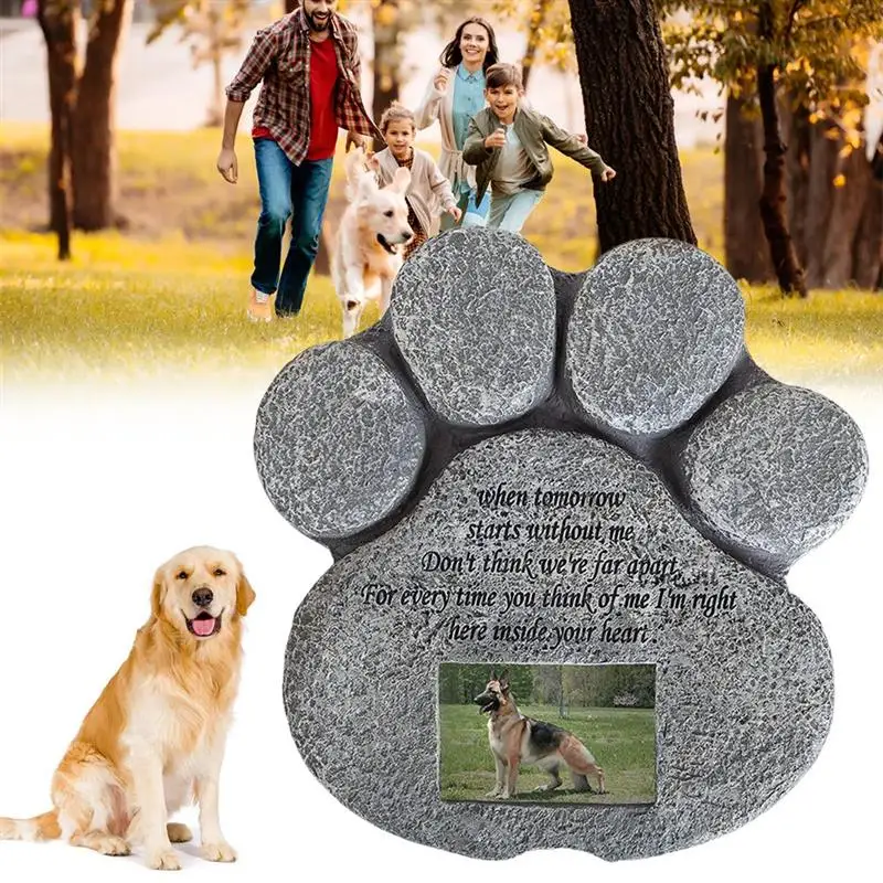 

Памятный камень в форме лапы HeadstonePet, маркер для собаки или кошки для улицы, сада или лужайки, украшение для сада