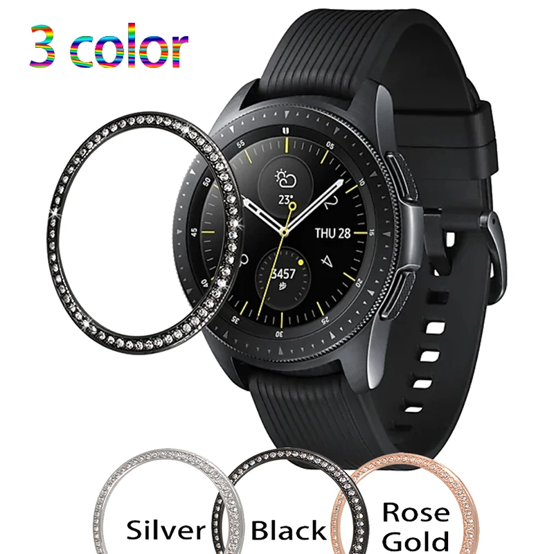Gear S3 Ring For Samsung Galaxy Watch 46mm 42mm Diamond Metal Ring Adhesive Cover Anti Scratch smart watch Accessories