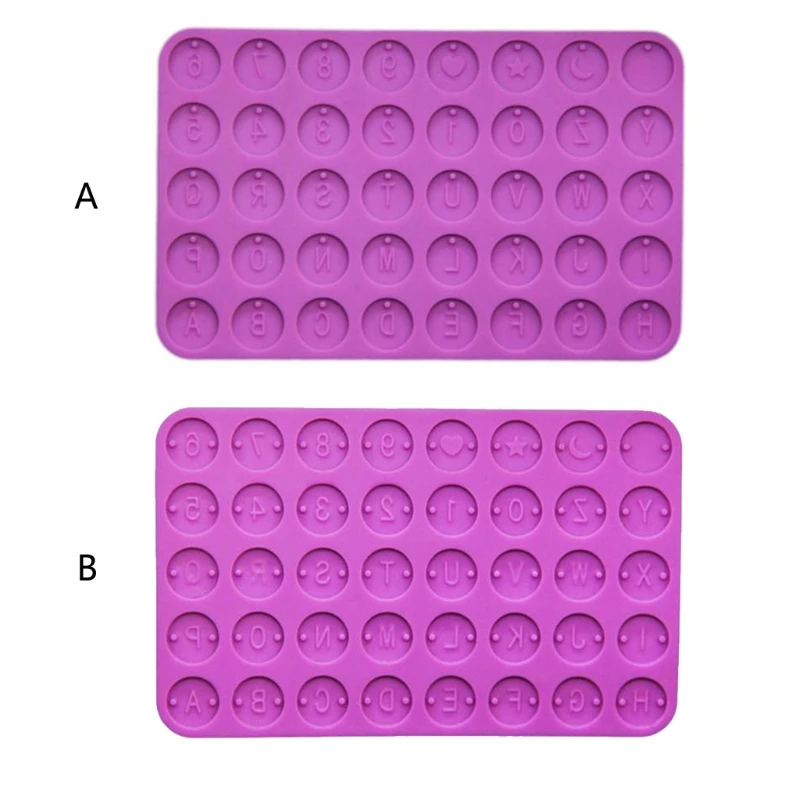 

Initial Letter Number Round Discs Resin Mold Alphabet Bead Mold Jewelry Making KX4C