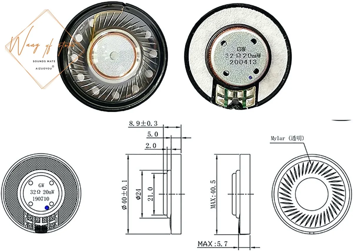 1pair 40mm Headphone Speaker Driver 32ohm For AKG K420 K430 K450 K55 K72 K77 K99 Series Headsets Replacement Parts | Электроника