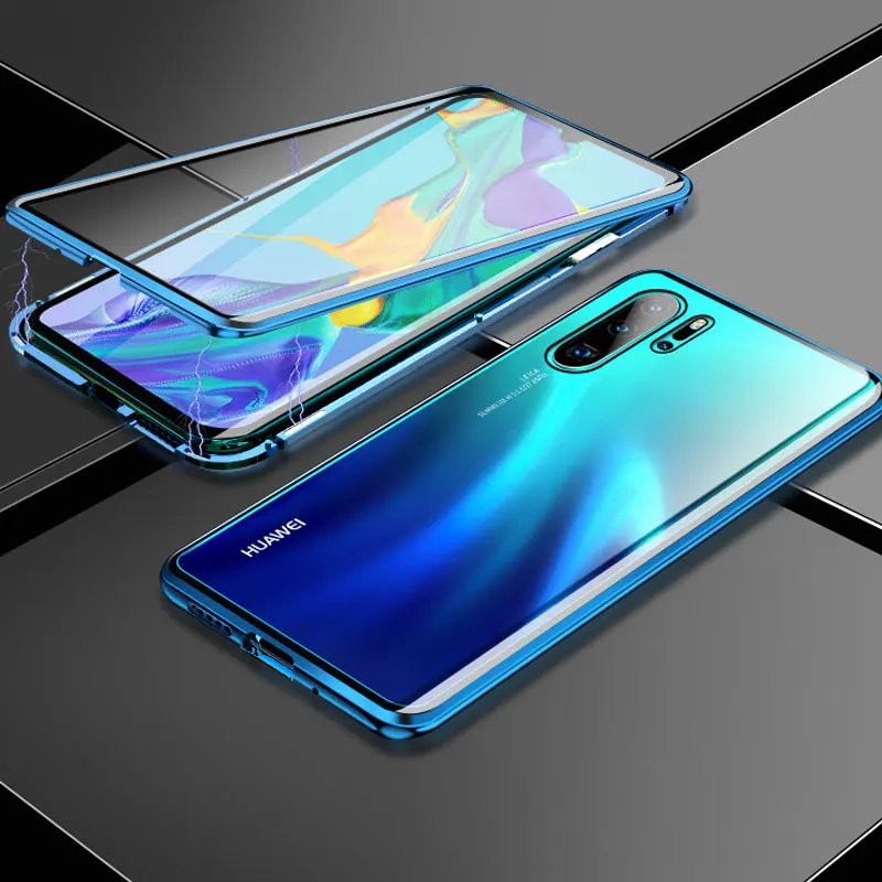 Магнитный металлический корпус адсорбции для huawei mate20 lite P30 P30PRO P20 P20Pro стеклянный