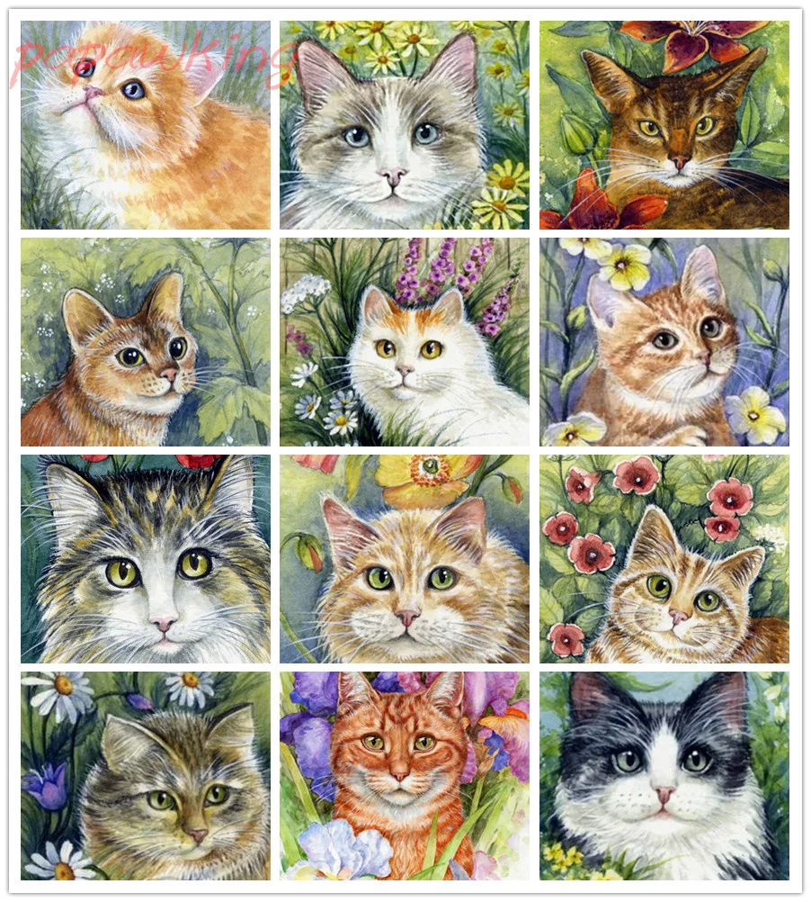 

Diy Diamond Painting Full Diamond Cute Fat Cat Cross Stitch Kit Art Animal Rhinestone Embroidery Home Decoration Pictures