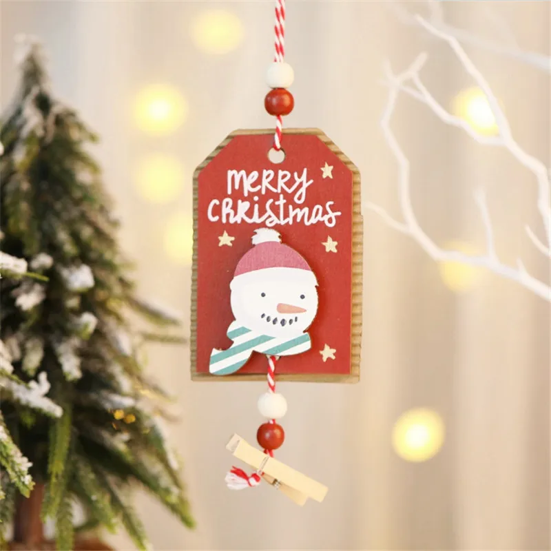 

Рождественские креативные окрашенные деревянные знаки, украшения для рождественской елки, рождественские фото-зажимы, новогодние украшен...