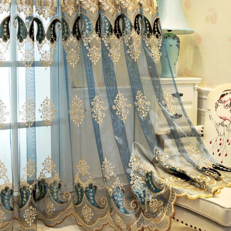 Индивидуальные высококачественные вышитые оконные шторы в европейском стиле