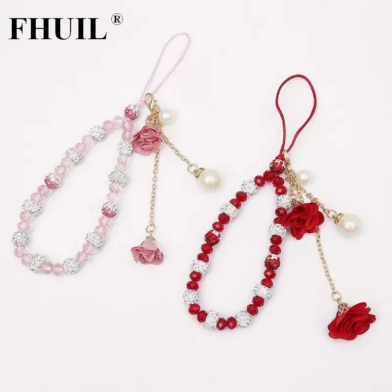 

Phone Charm Keycord Crystal Wrist Lanyard for Keys ID Card Gym USB Holder Keychain Straps Hang Rope Lariat Lanyard Phone Pendant