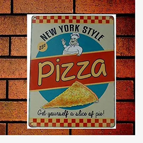 Жестяной винтажный декор в стиле Нью-Йорка для пиццы 12x1 6