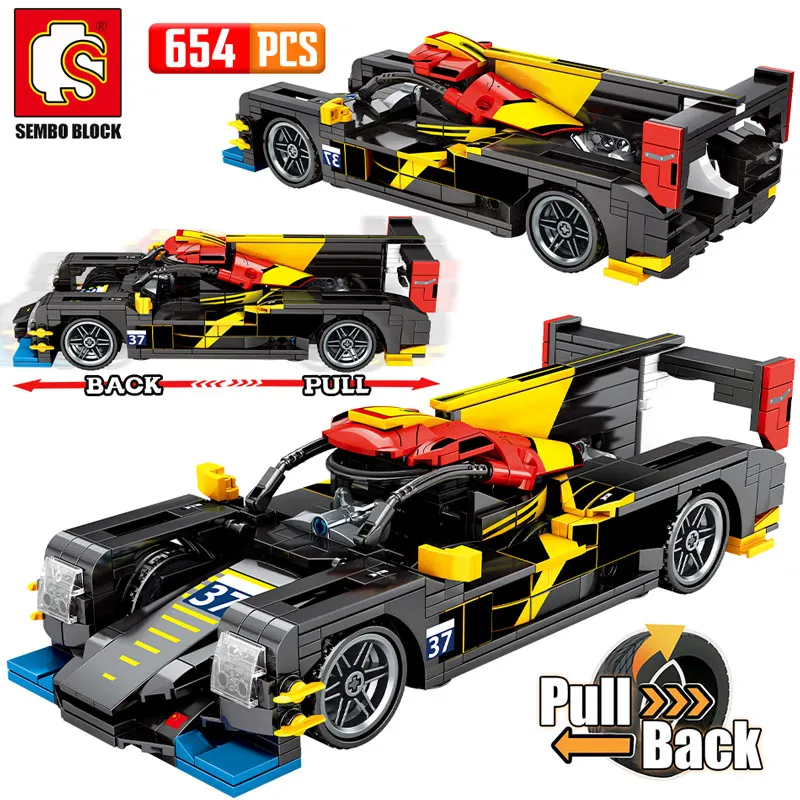Автомобиль-гоночный City Pull Back в масштабе 1:18 с конструкторами MOC Building Blocks Technic DC Super Vehicle Creator Model Bricks образовательная игрушка для детей.