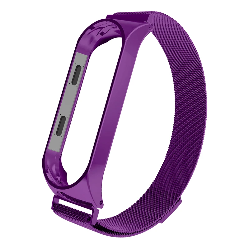 Dark Purple JKER ремешок для Xiaomi mi Band 3 mi Band 4 ремешок для Xiaomi mi band 3 браслет для Xiaomi mi группа 4 магнит металл из нержавеющей стали - Цвет: Dark Purple